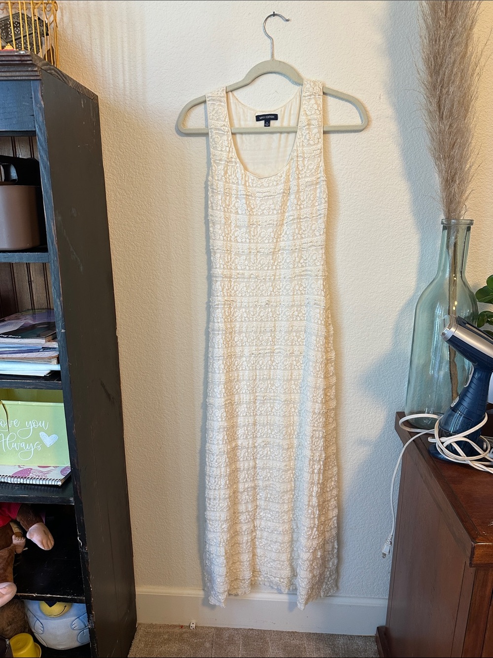 Max Edition Cream Crochet Maxi Dress - Picture 1 of 5